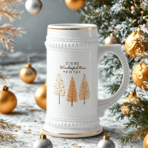 Skandinavische Pinienbäume Weihnachtsbäckerglas Bierglas