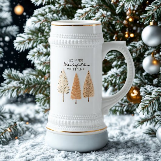 Skandinavische Pinienbäume Weihnachtsbäckerglas Bierglas