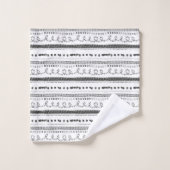 Skandinavische Printwerbung in Schwarz/Weiß Badhandtuch Set (Waschlappen)