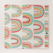 Skandinavische Regenbogen: Naives Kunstmuster. Puzzle (Horizontal)