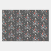 Skandinavische Rentierbaum Flora Schneeflocke Geschenkpapier Set (Vorderseite 2)