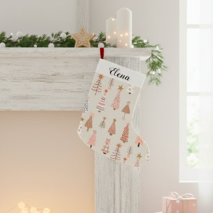 Skandinavische Rose-Weihnachtsbäume Kleiner Weihnachtsstrumpf