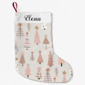 Skandinavische Rose-Weihnachtsbäume Kleiner Weihnachtsstrumpf (Vorderseite)