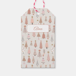 Skandinavische Rose-Weihnachtstanne Geschenkanhänger