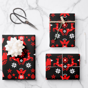 Skandinavische saisonale Wohngestaltung Geschenkpapier Set