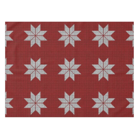 Skandinavische Schneeflocke-Kreuz-Stich-Tischdecke Tischdecke (Vorderseite (Horizontal))