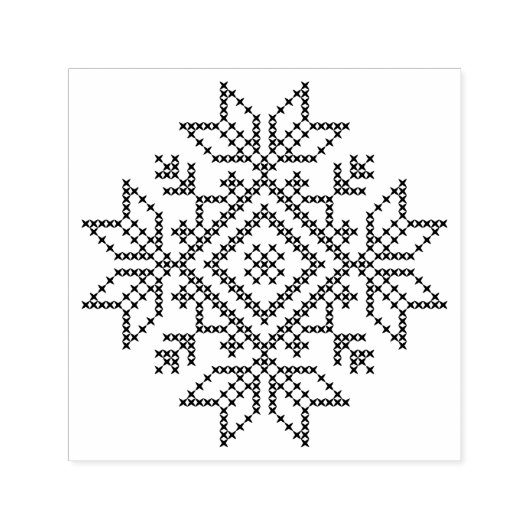 Skandinavische Schneeflocke, Weihnachtswinterstric Permastempel (Design)