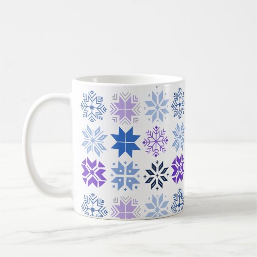 Skandinavische Schneeflocken Tasse (Links)