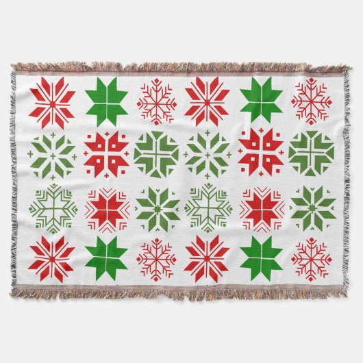 Skandinavische Schneeflocken werfen Blanket Decke (Vorderseite)