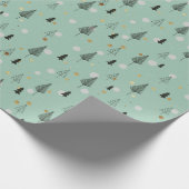 Skandinavische Skandinavische Winterkiefern Geschenkpapier (Ecke)