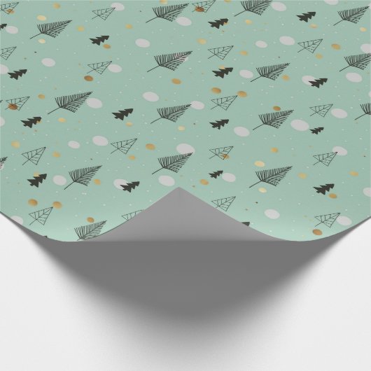 Skandinavische Skandinavische Winterkiefern Geschenkpapier (Ecke)