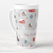 Skandinavische Skandinavische Wintermustertypograf Milchtasse (Linke Ecke)