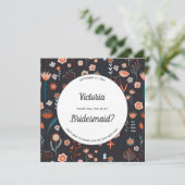 Skandinavische Sommer-Blume dunkel sein meine Brid Einladung (Stehend Vorderseite)