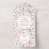 Skandinavische Sommer-Blume Moderne Boho Hochzeit All In One Einladung (Innen Boden)