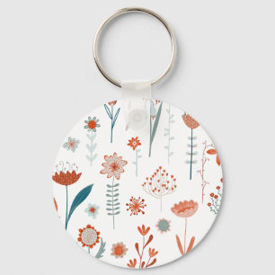 Skandinavische Sommer-Blume Schlüsselanhänger