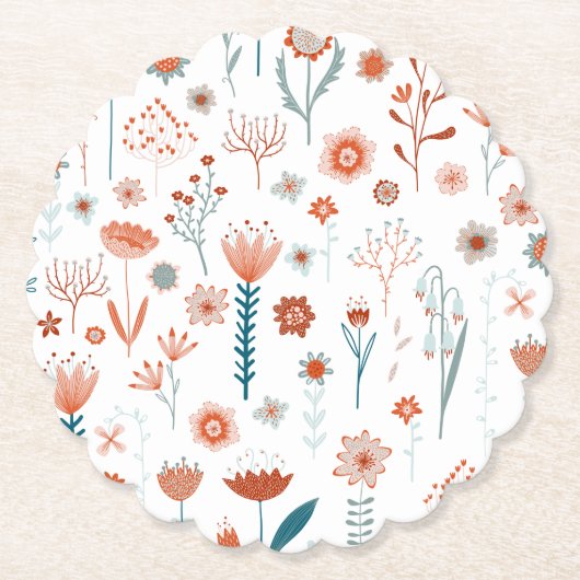 Skandinavische Sommer-Blume Untersetzer (Vorderseite)