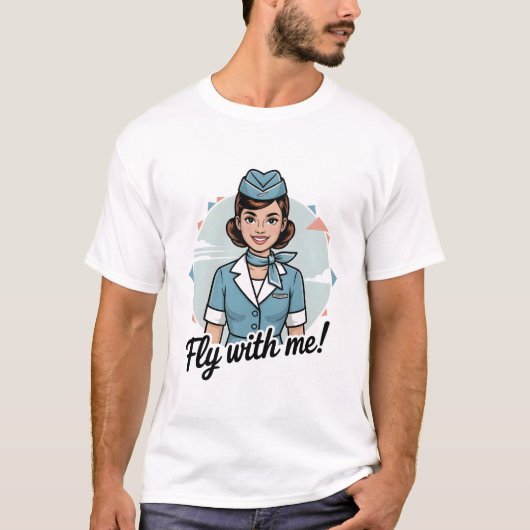 Skandinavische Stewardess Basic T-Shirt (Vorderseite)