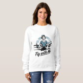 Skandinavische Stewardess Damen Basic Sweatshirt (Vorne ganz)
