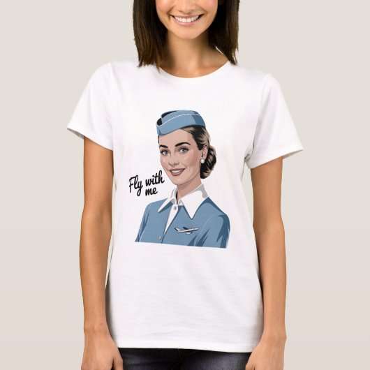 Skandinavische Stewardess Damen Basic T-Shirt (Vorderseite)