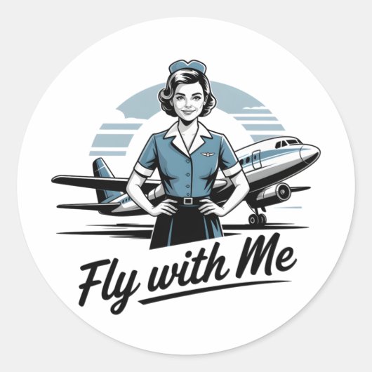 Skandinavische Stewardess Runder Aufkleber (Vorderseite)