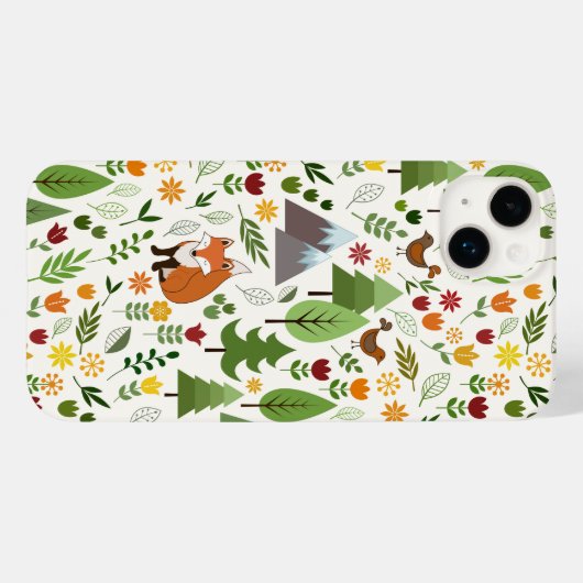 Skandinavische Style Illustrationen auf Crememuste Case-Mate iPhone Hülle (Rückseite (Horizontal))