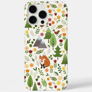 Skandinavische Style Illustrationen auf Crememuste iPhone 16 Pro Max Hülle