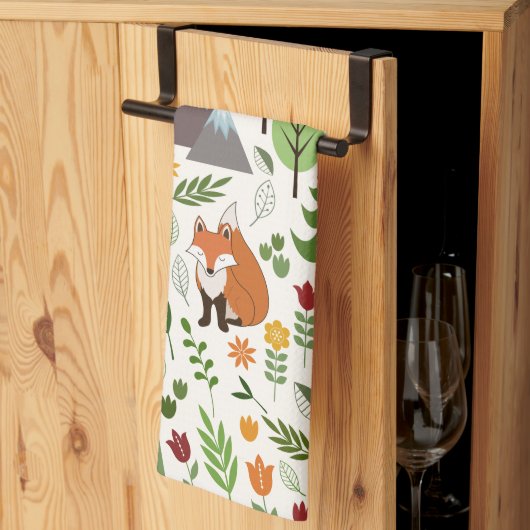 Skandinavische Style Illustrationen auf Crememuste Geschirrtuch (Drittel gefaltet)