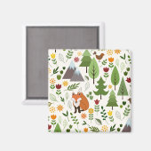 Skandinavische Style Illustrationen auf Crememuste Magnet (Vorderseite/Rückseite)