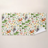 Skandinavische Style Illustrationen auf Crm Rpt Pt Badehandtuch (Badehandtuch)