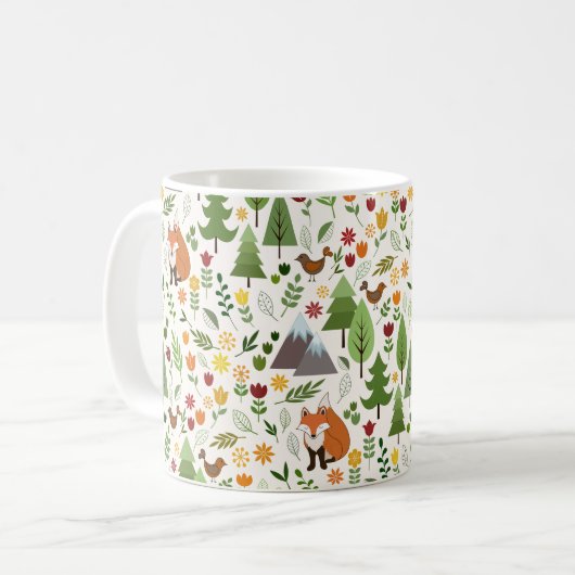 Skandinavische Style Illustrationen auf Crm Rpt Pt Kaffeetasse (Vorderseite Links)