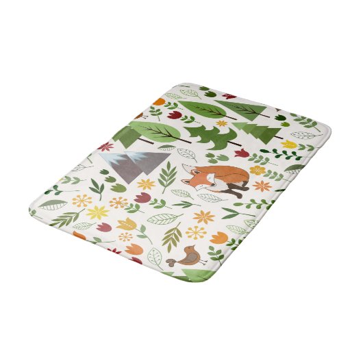 Skandinavische Style Illustrationen auf dem Crm Lg Badematte (Schrägansicht)