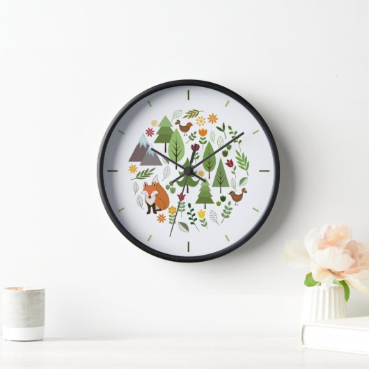 Skandinavische Style Illustrations Circle+Time Uhr (Zuhause)