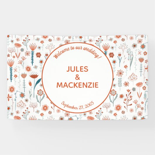 Skandinavische Summer Blume Boho Wedding Banner (Horizontal)