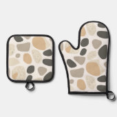 Skandinavische Terrazzo Stones Ofenhandschuh & Topflappen-Set (Vorderseite)