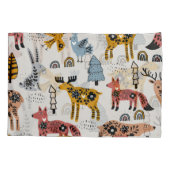 Skandinavische Tiere, blumengeschmückt, niedlich. Kissenbezug (Rückseite)