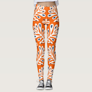 Skandinavische Tradition: Ethnische Blumenmosaik. Leggings