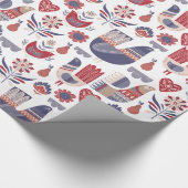 Skandinavische Traditionelle Volkskunst Weihnachte Geschenkpapier (Ecke)