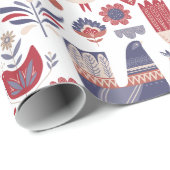 Skandinavische Traditionelle Volkskunst Weihnachte Geschenkpapier (Rolleneckpunkt)