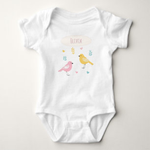 Skandinavische Vögel Personalisierte Süße Baby Strampler