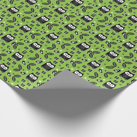 Skandinavische Vogelkunst Geschenkpapier (Ecke)