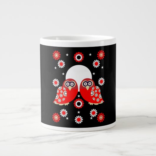 Skandinavische Vogelkunst Jumbo-Tasse (Vorderseite)