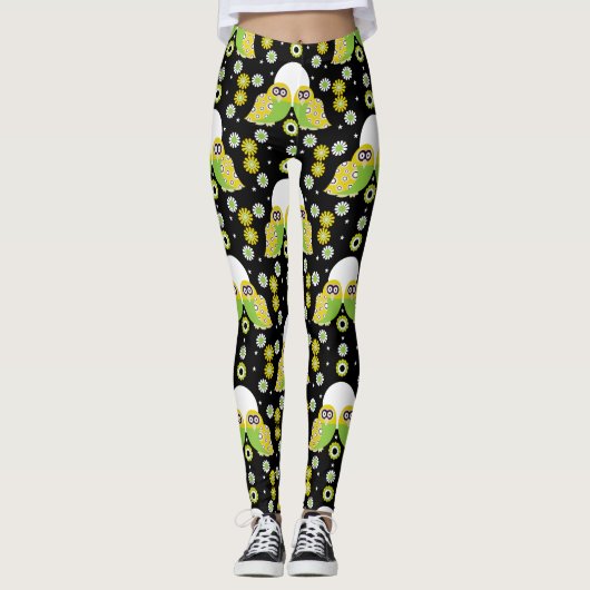 Skandinavische Vogelkunst Leggings (Vorderseite)