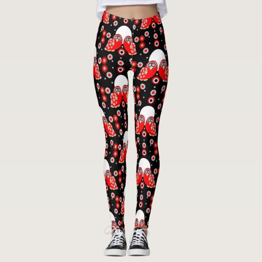 Skandinavische Vogelkunst Leggings (Vorderseite)