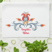 Skandinavische Volkskunst Art Velkommen Küchentuch (Gefaltet)