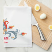 Skandinavische Volkskunst Art Velkommen Küchentuch (Viertel Falte)