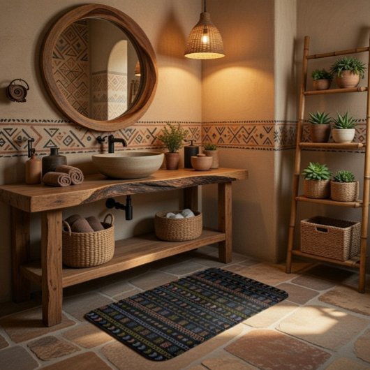 Skandinavische Volkskunst Badematte