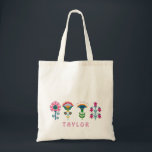 Skandinavische Volkskunst-Blume Tragetasche<br><div class="desc">personalisierter Blumenbeutel</div>