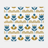 Skandinavische Volkskunst, buntes Muster. Fleecedecke (Vorderseite (Horizontal))