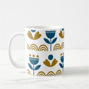 Skandinavische Volkskunst, buntes Muster. Kaffeetasse