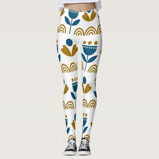 Skandinavische Volkskunst, buntes Muster. Leggings (Vorderseite)